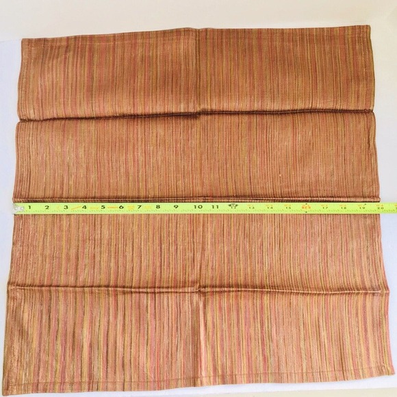 NEW Pier 1 Imports Set (6) Striped Cloth Table Napkins Holiday Red Orange - Picture 6 of 6